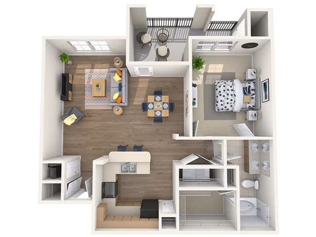 A6 1 Bed 1 Bath 05204 floor plan